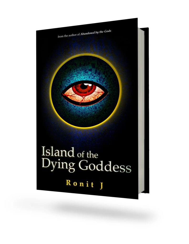 Hardcover mockup of Island of the Dying Goddess by Ronit J