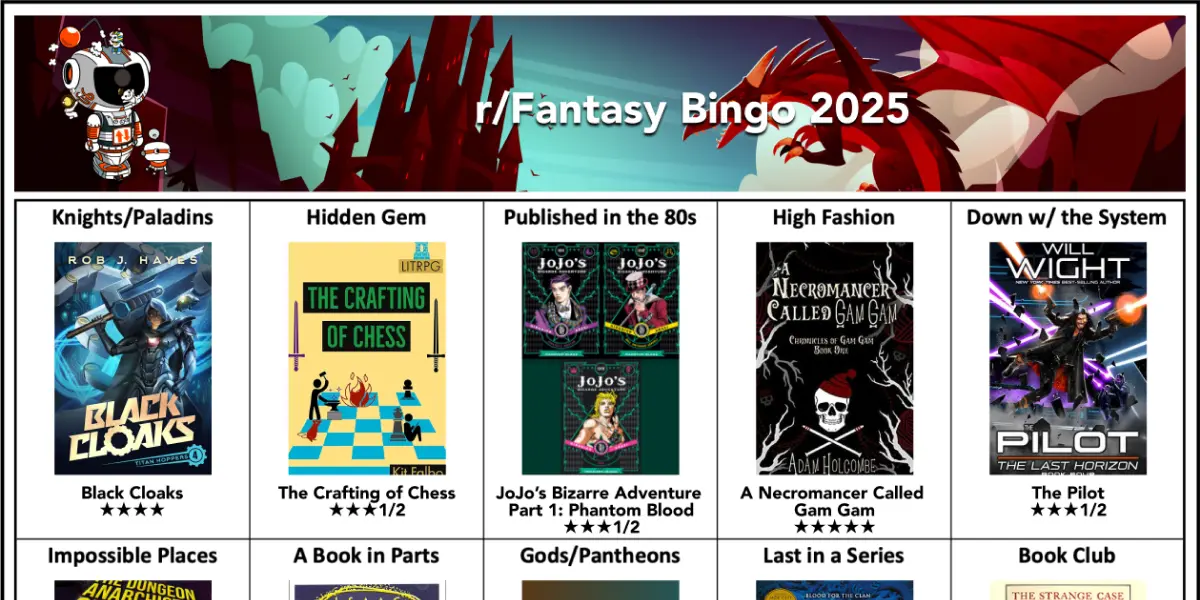 r/Fantasy Bingo 2025 Card | Ronit J